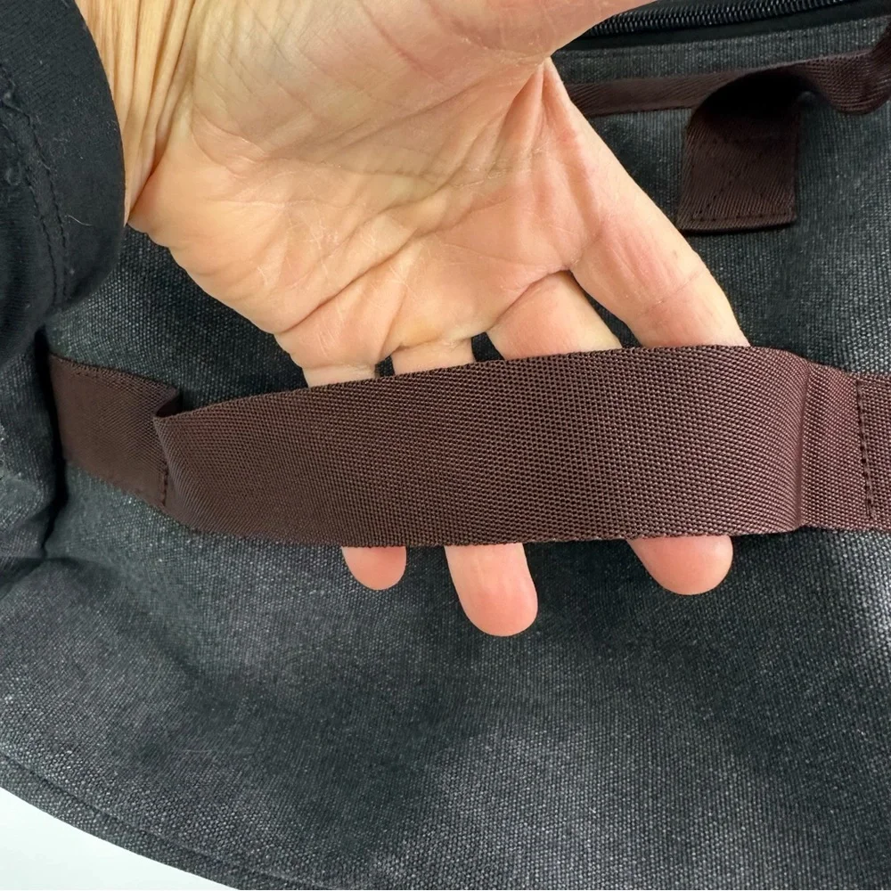 Bagsmart Gray and Brown Canvas Tote Shoulder Strap or Small Handle Laptop Pouch